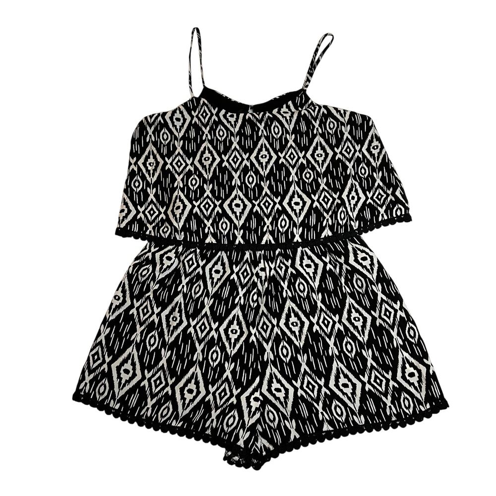 Women's Sleeveless Aztec Tribal Print Romper Size XXS Summer Festival Party